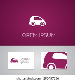 mini car logo template icon design elements with business card