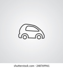 mini car outline thin symbol, dark on white background, logo editable, creative template 