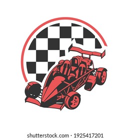 Mini Car Racing Logo Design Vector