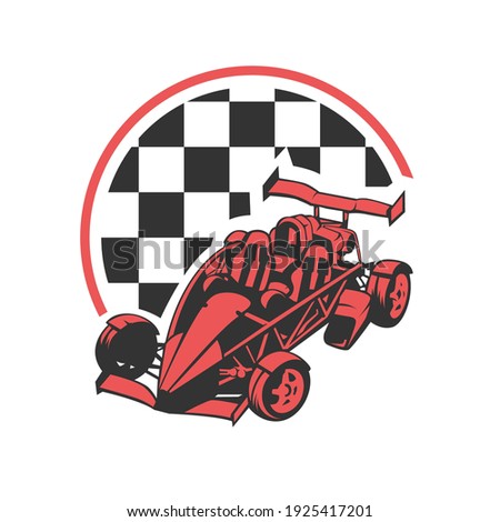 Mini Car Racing Logo Design Vector