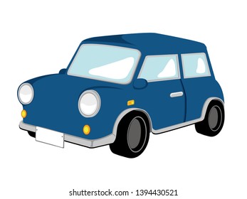 mini car , subcompact car illustration (blue)