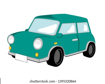 mini car , subcompact car illustration (green)