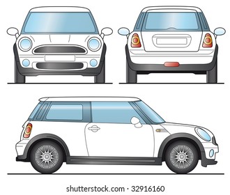 Mini Car Template - Layout for presentation - Vector