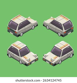 mini cars isometric style vector illustration design
