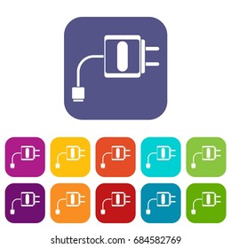 Mini charger icons set