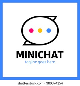 Mini Chat Logo. Bubble and three dots