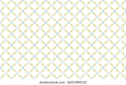 Mini check seamless pattern. Geometric rhombus background with stylized flowers in minimalist style for textile, kids clothes, stationery, shirts