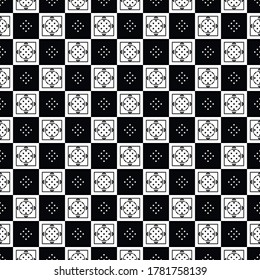 mini check seamless repeat pattern with diamonds and squares in next-level black and white