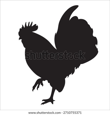 mini chicken vector illustrations in silhoutte design styles