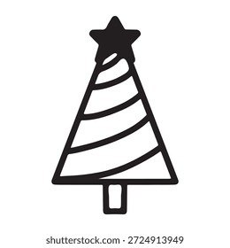 Mini activo de la Imagen del árbol de navidad en estilo blanco y negro