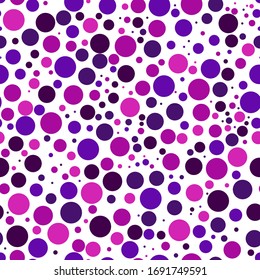 Mini circle seamless pattern. Geometric surface print. Repeated irregular polka dot, bubble motif ornament. Geo dotted ornamental background. Modern minimal design texture. Vector abstract wallpaper