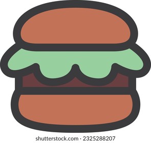 mini color food and drink illustration Burger