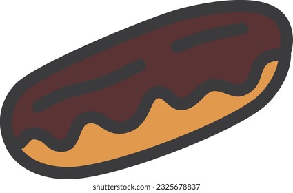 mini color food and drink illustration eclair