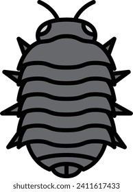 Mini color insect illustration icon Pillbug