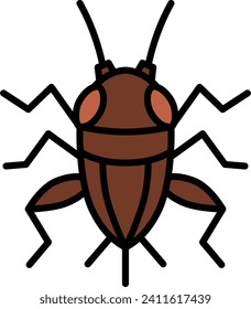 Mini color insect illustration icon cricket