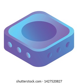 Mini computer desktop icon. Isometric of mini computer desktop vector icon for web design isolated on white background
