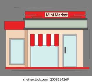 mini convenience store.Mini market shop in flat style