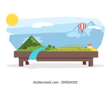 Mini Cotton Farm Illustration