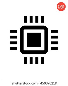 Mini CPU Icon Flat Style. Mobile CPU Vector. Mini CPU Isolated Icon. Phone CPU Illustration. Mini CPU Icon. Basic CPU Icon for Apps UI. Nano CPU Web Icon. Mini CPU Icon Template.