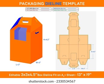 Mini CupCake Gable Box Dieline Template