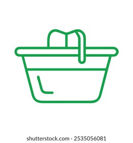Mini cute bucket outline in  white background