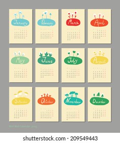 Mini cute calendar 2015 seasons