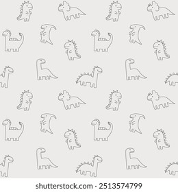 Mini Cute Dino Seamlessly repeatable pattern Design