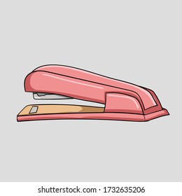 mini ilustración de grapadora rosa lindo  