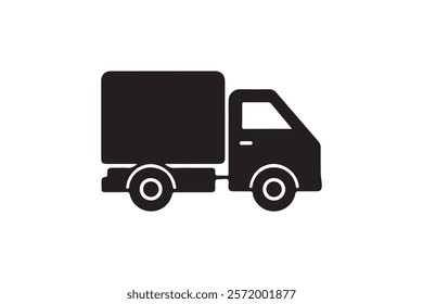 Mini Delivery truck vector illustration. Delivery truck icon silhouette Cargo vehicle set