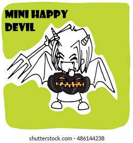 mini devil cute vector cartoon character