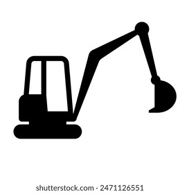 Mini digger pictogram icon. Clipart image isolated on white background