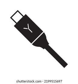 Mini display port cable icon | Black Vector illustration |