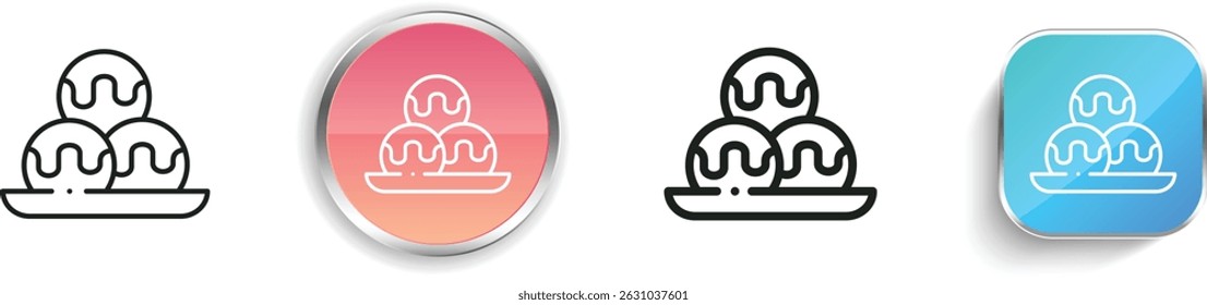 mini donut icon. Thin Linear, Regular and Button Style Design Isolated On White Background
