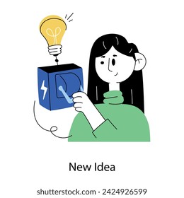 A mini doodle illustration of new idea 