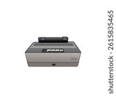 Mini Dot Matrix Printer on White Background