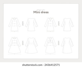 mini línea de vestido ilustración
Información de Dimensiones de Ropa