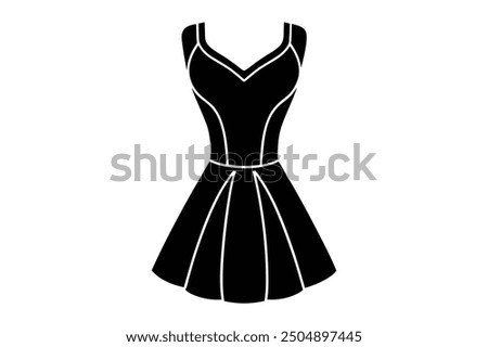 a mini dress silhouette vector illustration.