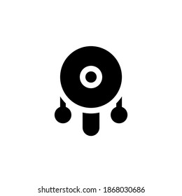 Mini Drum Handed Chinese New Year Glyph Icon, Logo, and illustration Vector