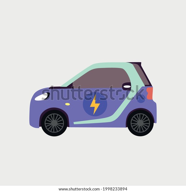 Mini electric car\
flat design vector\
concept