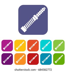 Mini electronic hookah icons set