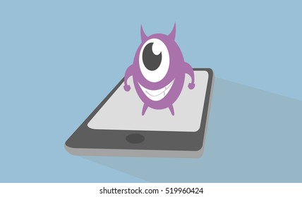 Mini Evil Monster Came Out from Smart Phone