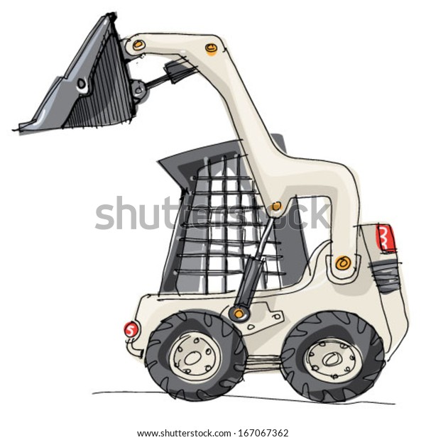 mini excavator -\
cartoon