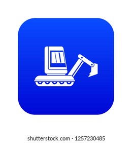 Mini excavator icon digital blue for any design isolated on white vector illustration