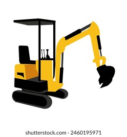 Mini excavator illustration design vector