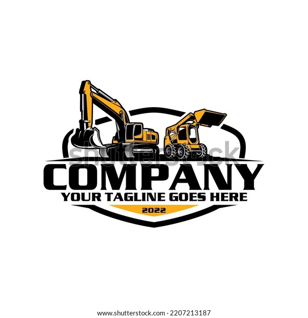 Mini Excavator Logo Skid Steer Logo Stock Vector (Royalty Free ...