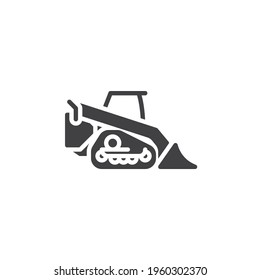 Mini excavator vector icon. filled flat sign for mobile concept and web design. Excavator 
 loader glyph icon. Symbol, logo illustration. Vector graphics