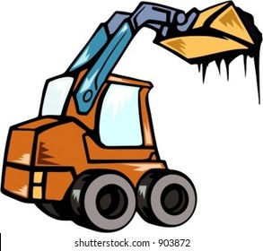 Mini excavator.Vector illustration