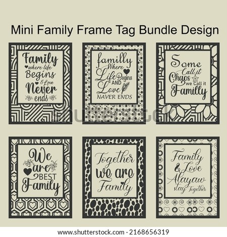 Mini Family Frame Awesome Tag Bundle Design 
