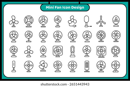 Mini fan icon design template