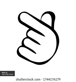 Mini finger heart in flat design style vector icon. Asian symbol hand heart. from the hands of a heart.